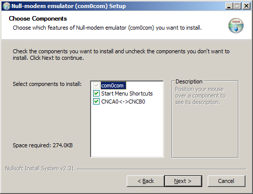 Setting up virtual com port