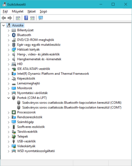 A Bluetooth interfész használata Windows10-en