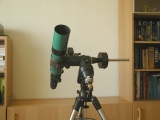 Default western position of the telescope: The telesope points to the Equator