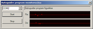 Autoguider program jeleinek figyelése