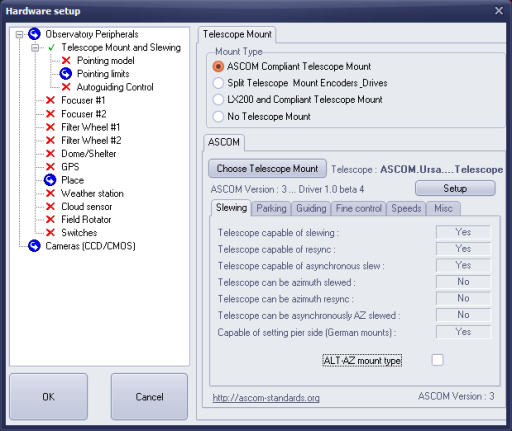 Using the MC3 or MC5 with Prism via Ascom driver.