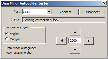 Program for testing the autoguider