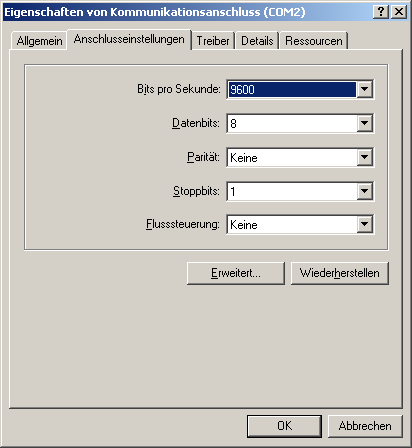 Configuring USB to serial adapter