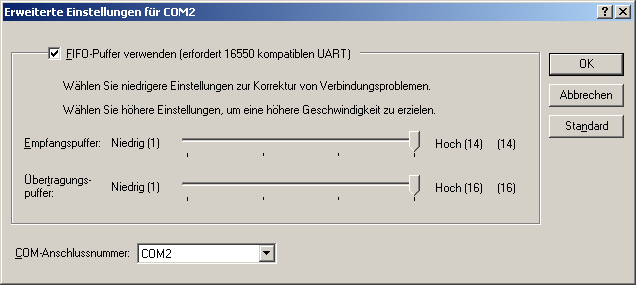 Configuring USB to serial adapter